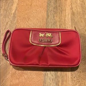 Coach wristlet/clutch/wallet! (satin, magenta)